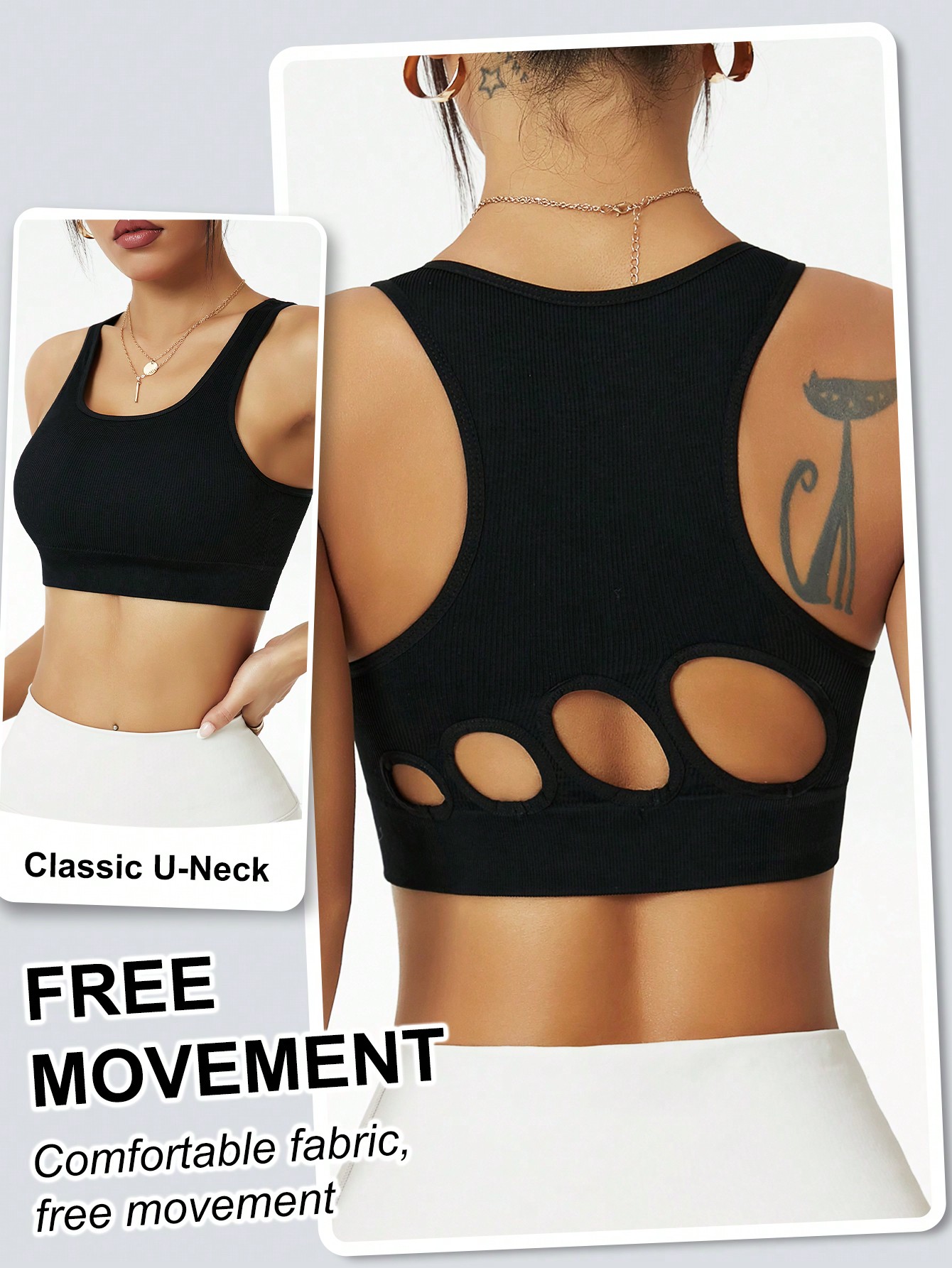 Seamless Ribbed Workout Tank Top - Soutien-gorge de sport côtelé sans couture