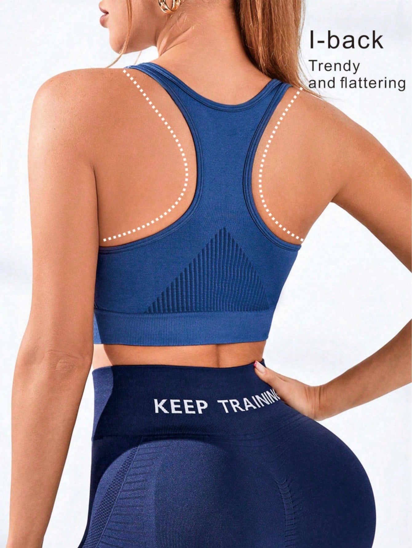 Seamless Ribbed Workout Tank Top - Brassière de sport dos nageur côtelée