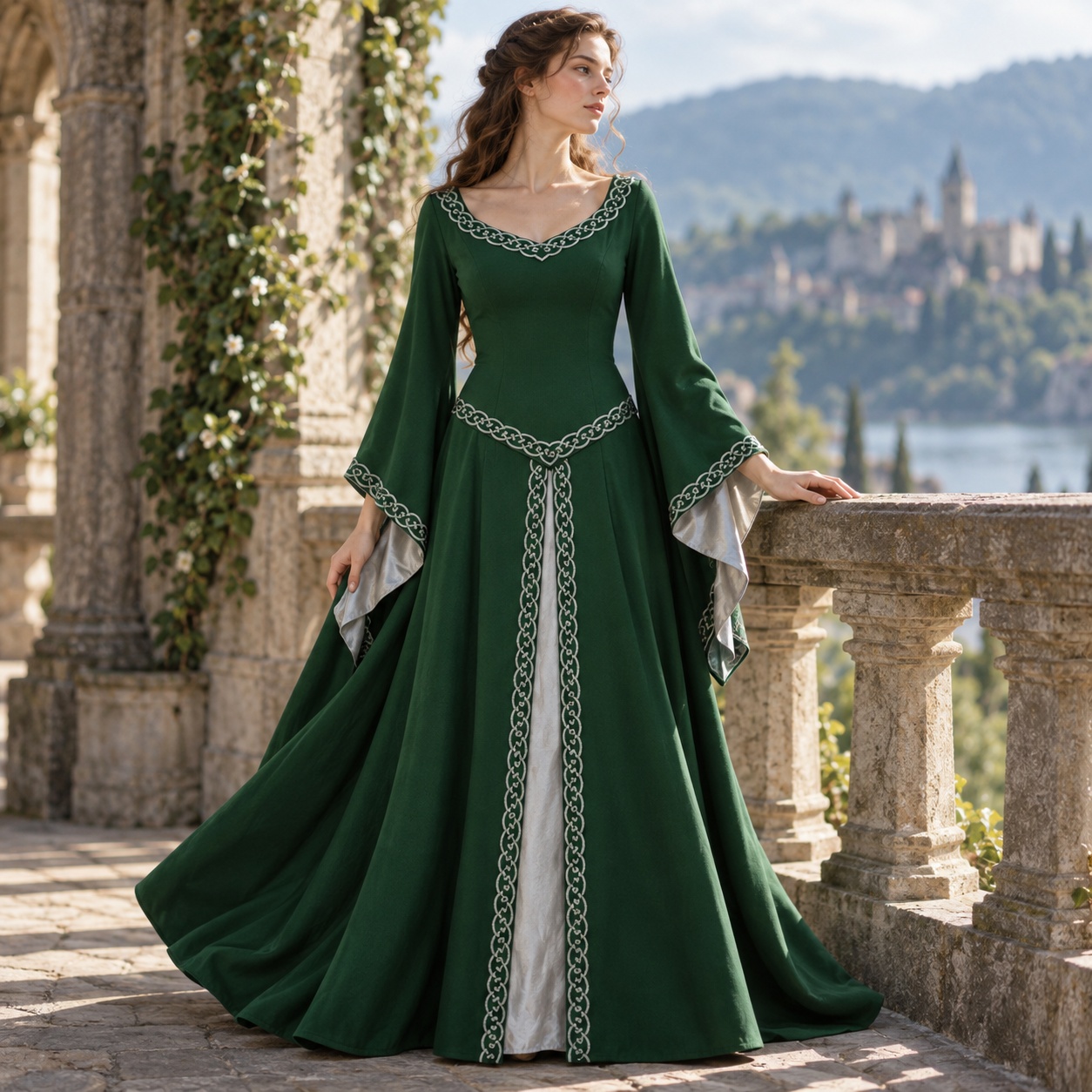 Skirts - Robe rétro mi-longue à manches longues
