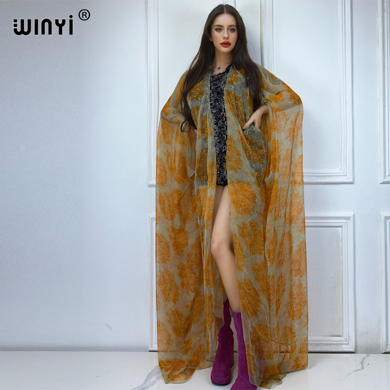 Boho Summer Beach Maxi Dress - WINYI-Robe de plage maxi kimono pour