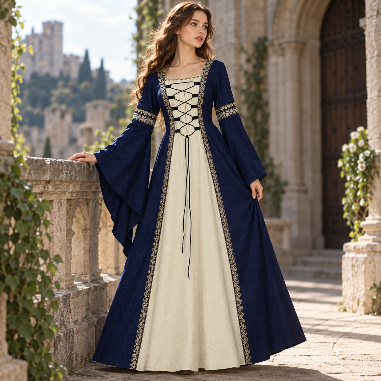 Dresses - Robe longue à manches cloche, coupe