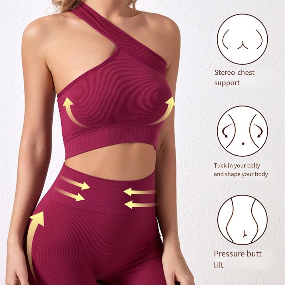 Seamless Ribbed Workout Tank Top - Ensemble de sport pour femmes, 2