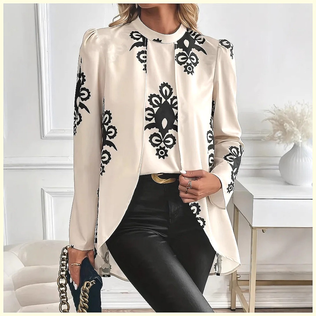 Blouses - Chemisier imprimé à manches longues pour