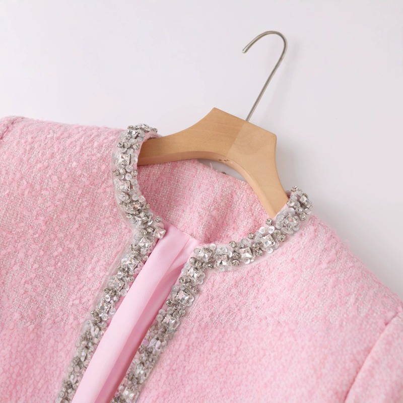 Tweed Two Piece Blazer Dress - Ensemble deux pièces en tweed rose