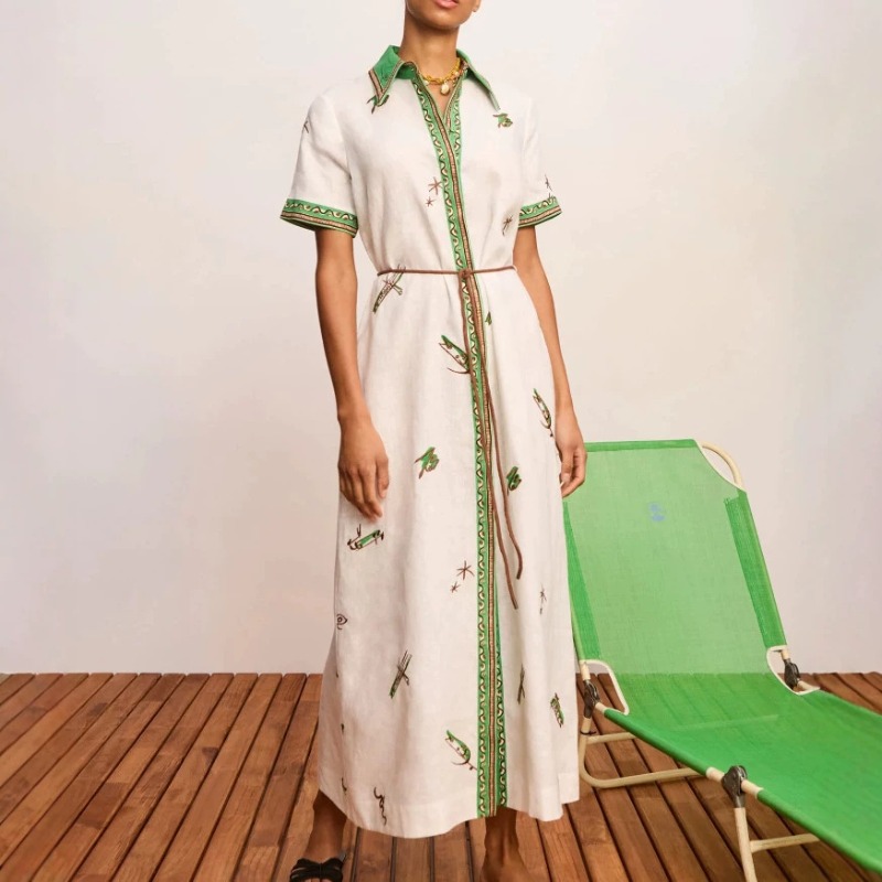 Casual Loose Linen Shirt Dress - Nouvelle Robe Chemise Longue Femme en