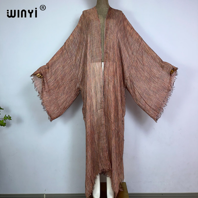 Boho Summer Beach Maxi Dress - WINYI Nouveau Cardigan Confortable de Haute