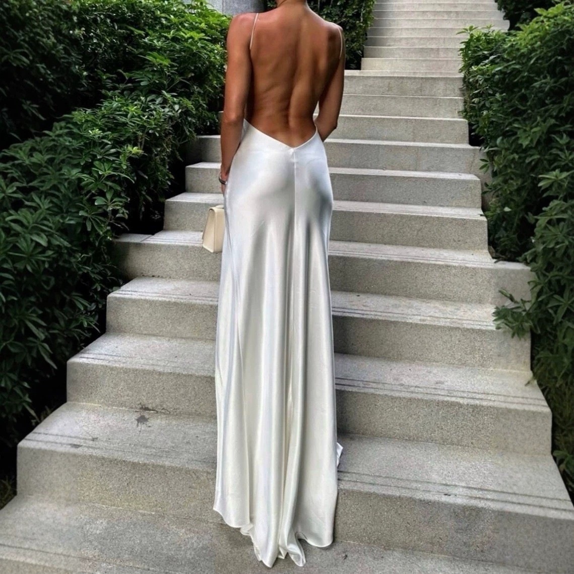 Robe de soirée maxi en satin b - Elegant Satin Evening Gown Split avis et prix