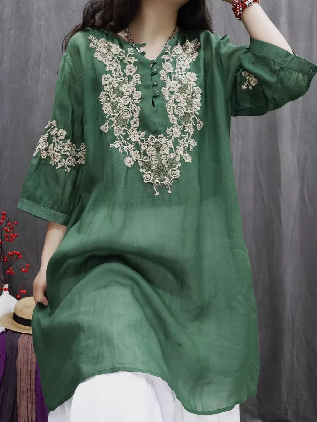 Robe chemise décontractée mi-l - Casual Loose Linen Shirt Dress avis et prix