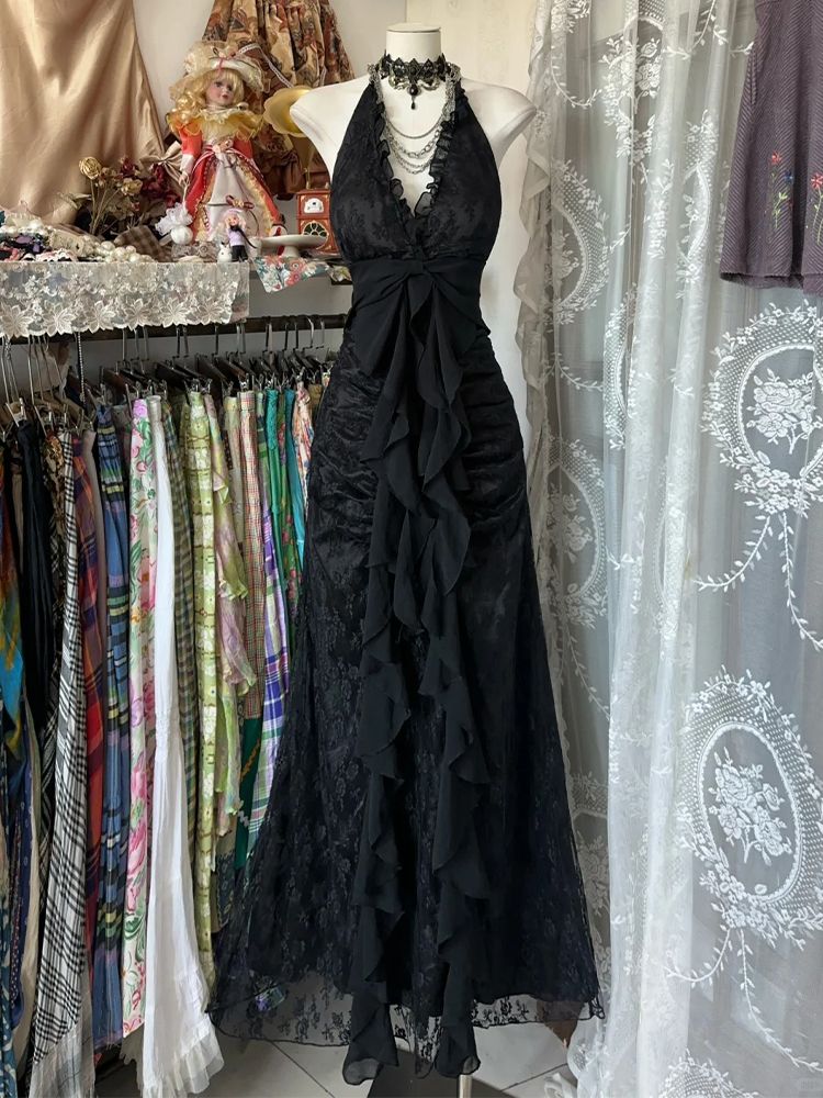 Robe Halter Vintage Y2K sans M - Y2K Backless Halter Mini Dress avis et prix