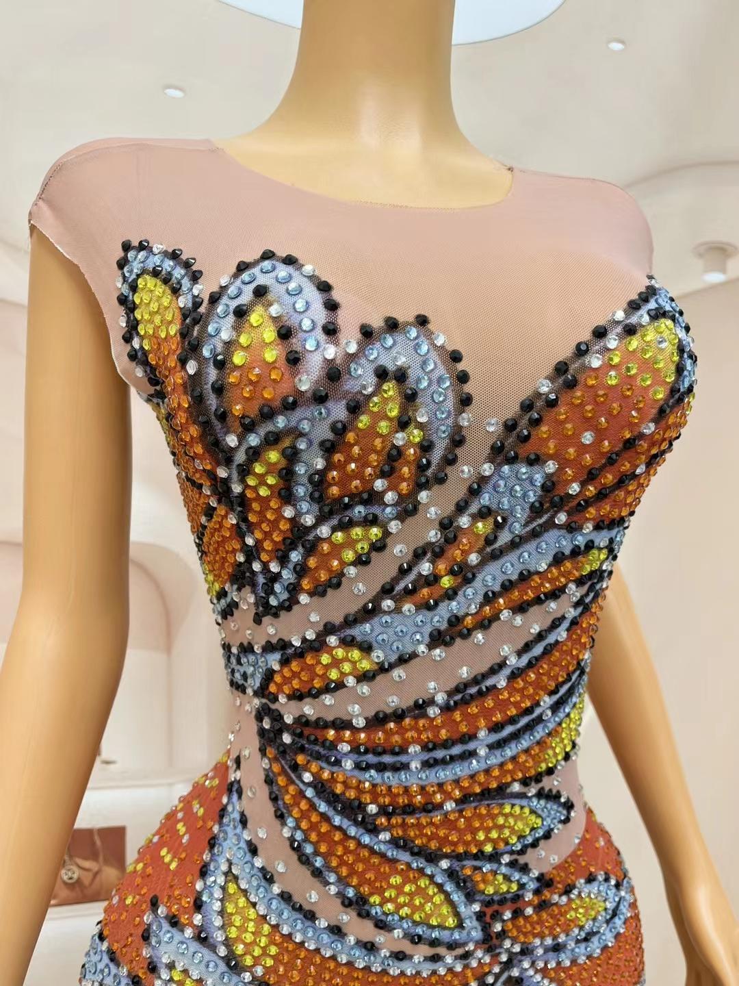 Robe longue sans manches en ma - Sparkly Rhinestone Club Party Dress avis et prix