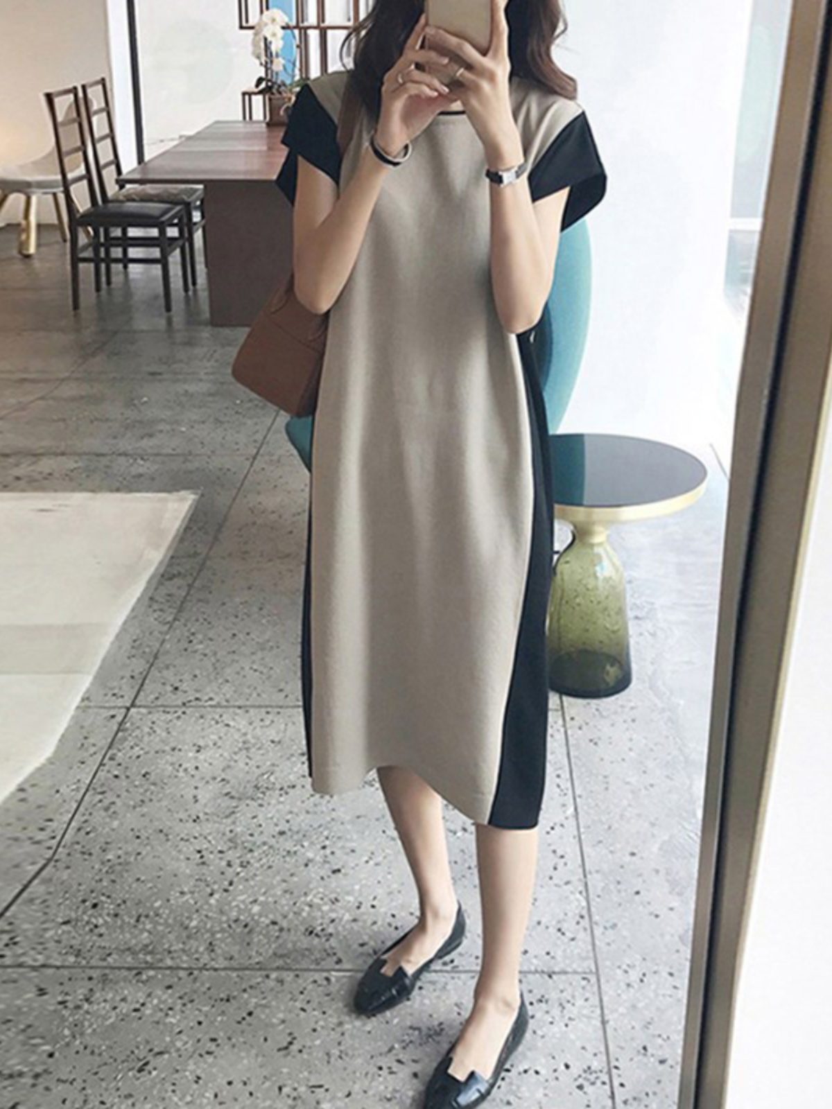 Robe T-shirt mi-longue amincis - Korean Style A Line Shirt Dress avis et prix