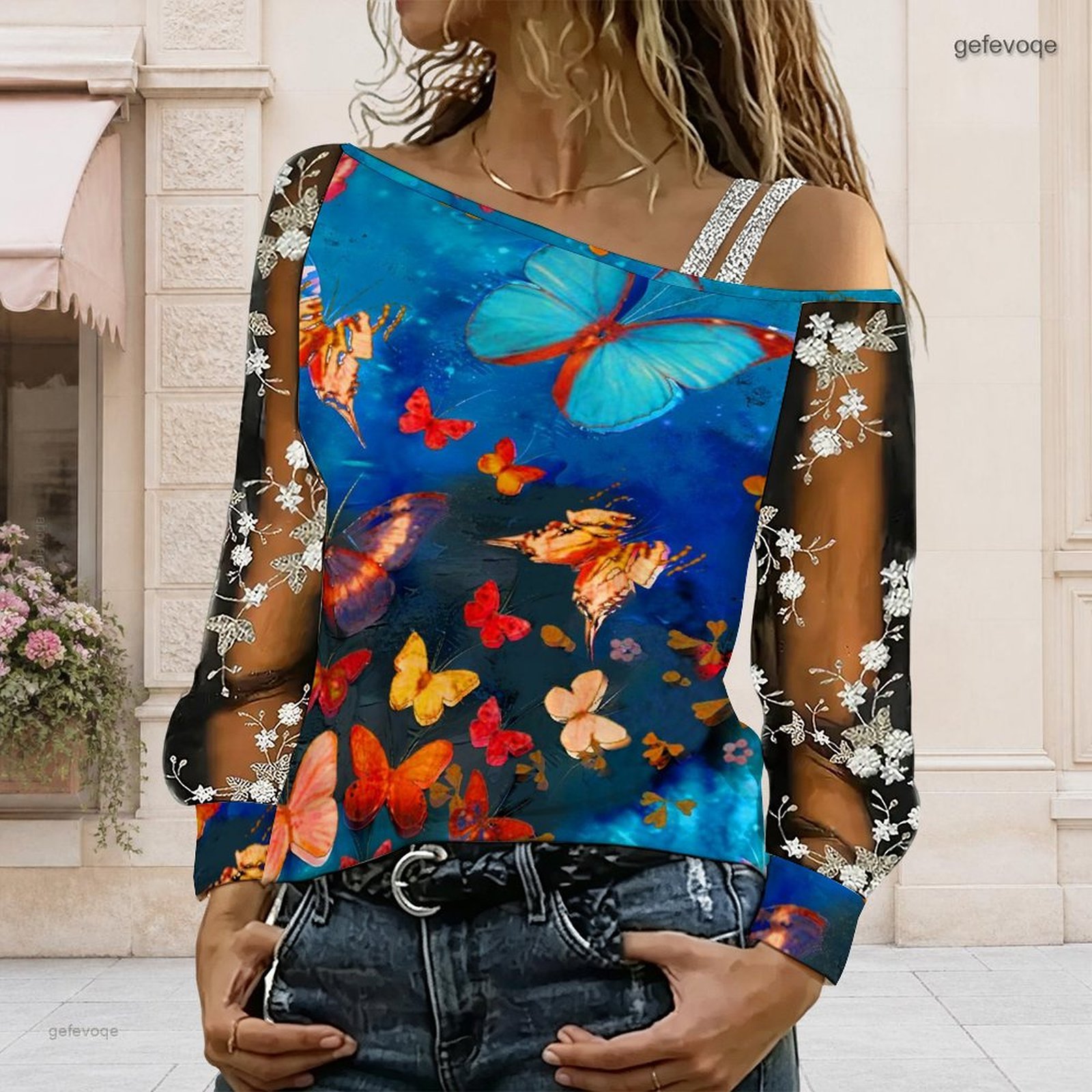Chemisier femme à épaules dénu - Blouses avis et prix