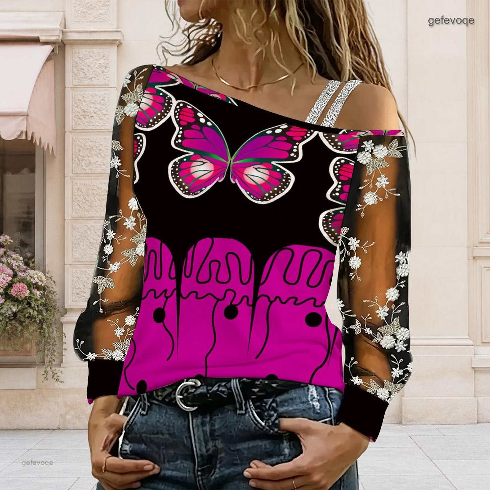 Chemisier femme à épaules dénu - Blouses avis et prix
