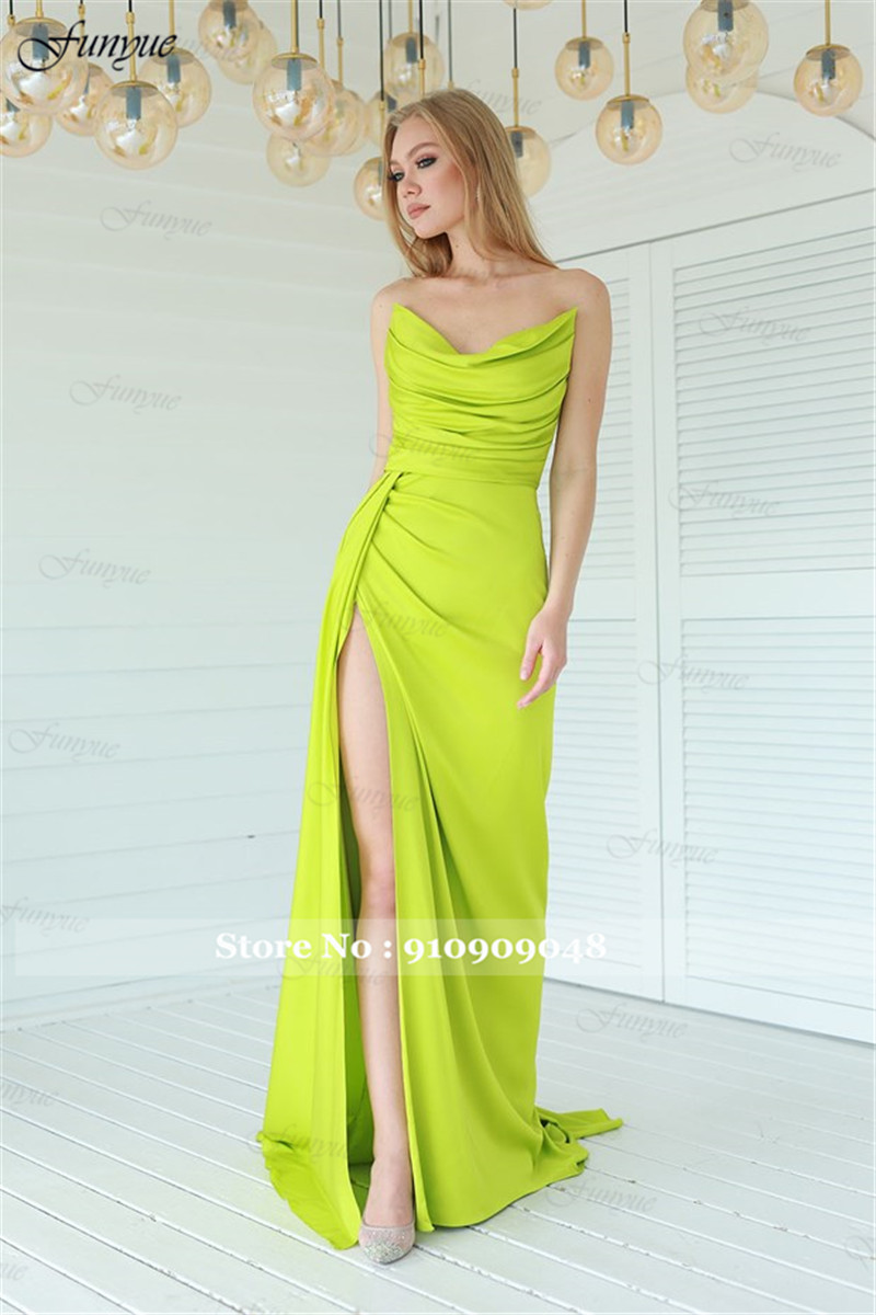 Robe de Soirée Longue en Satin - Elegant Satin Evening Gown Split avis et prix