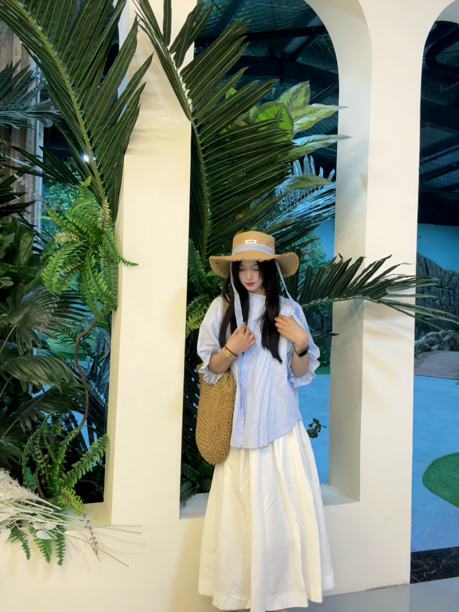 Ensemble chemise à manches bou - Korean Style A Line Shirt Dress avis et prix
