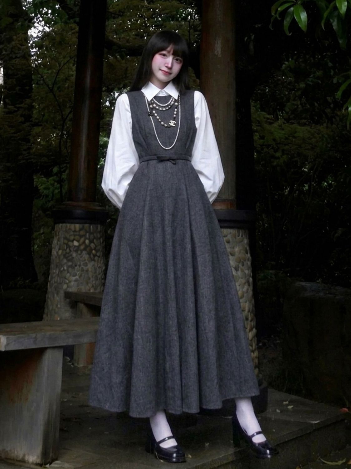 Ensemble robe 2 pièces style H - Korean Style A Line Shirt Dress avis et prix