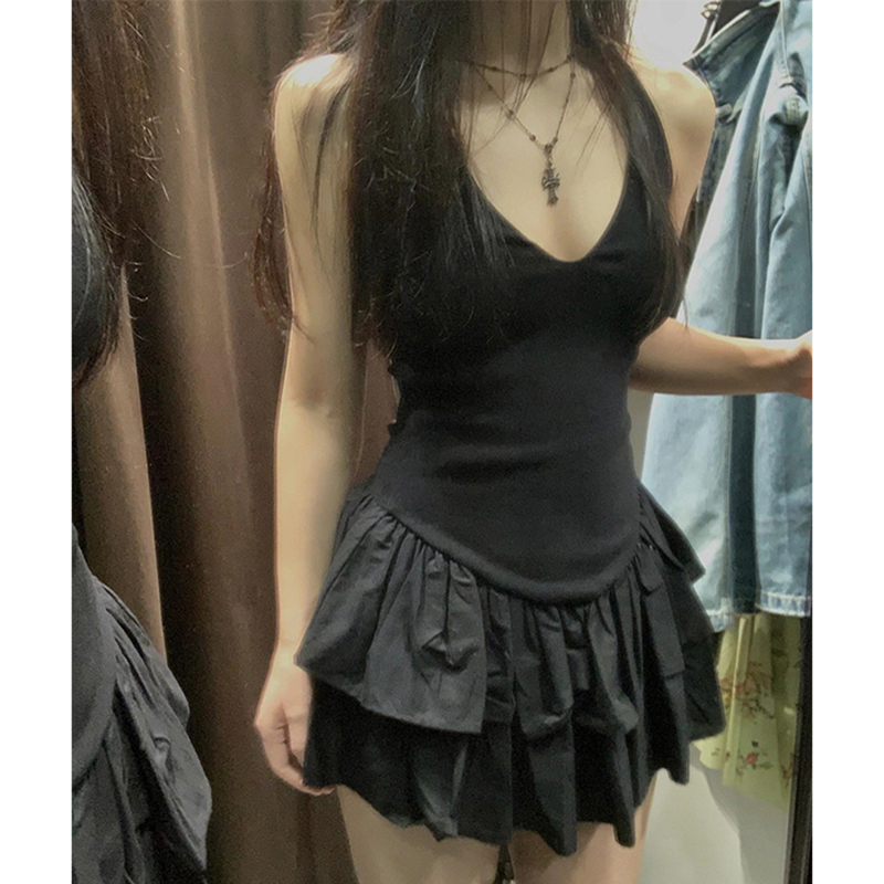 MEXZT Y2K noir Mini robe femme - Y2K Backless Halter Mini Dress avis et prix