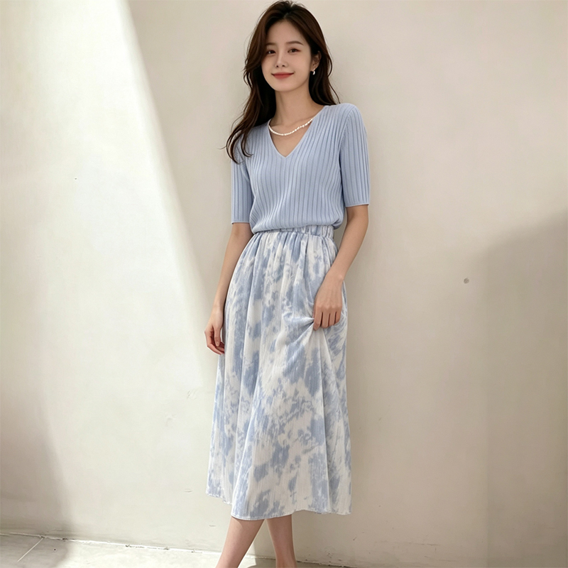 Ensemble deux pièces d'été 202 - Korean Style A Line Shirt Dress avis et prix
