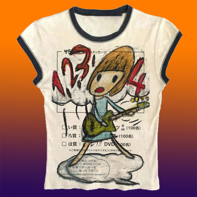 Y2K coréen populaire vêtements - Y2K Graphic Baby Tee Crop avis et prix