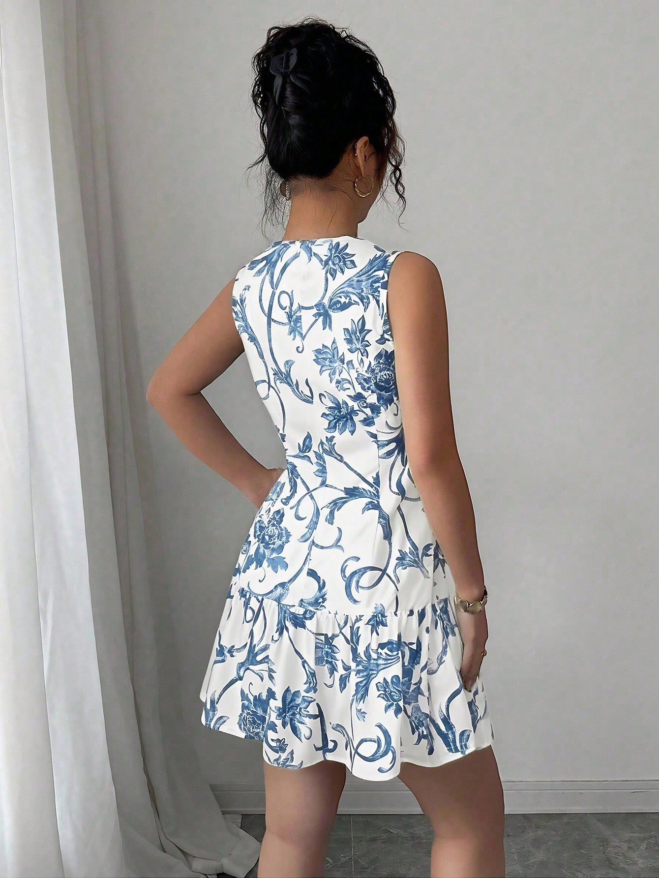 Robe Courte Décontractée d'Été - French Vintage Floral Midi Dress avis et prix