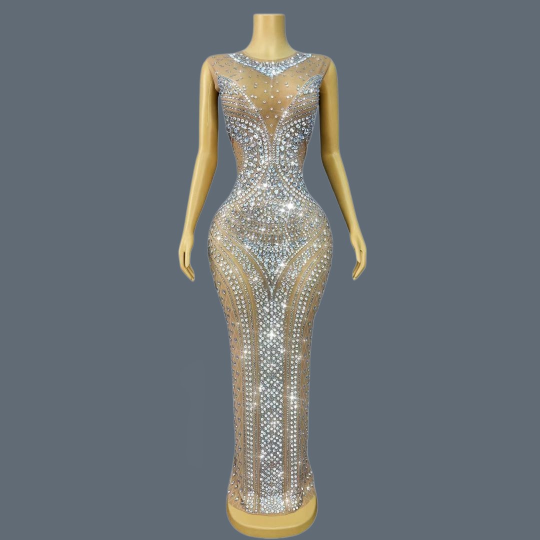 Robe de soirée sans manches po - Sparkly Rhinestone Club Party Dress avis et prix