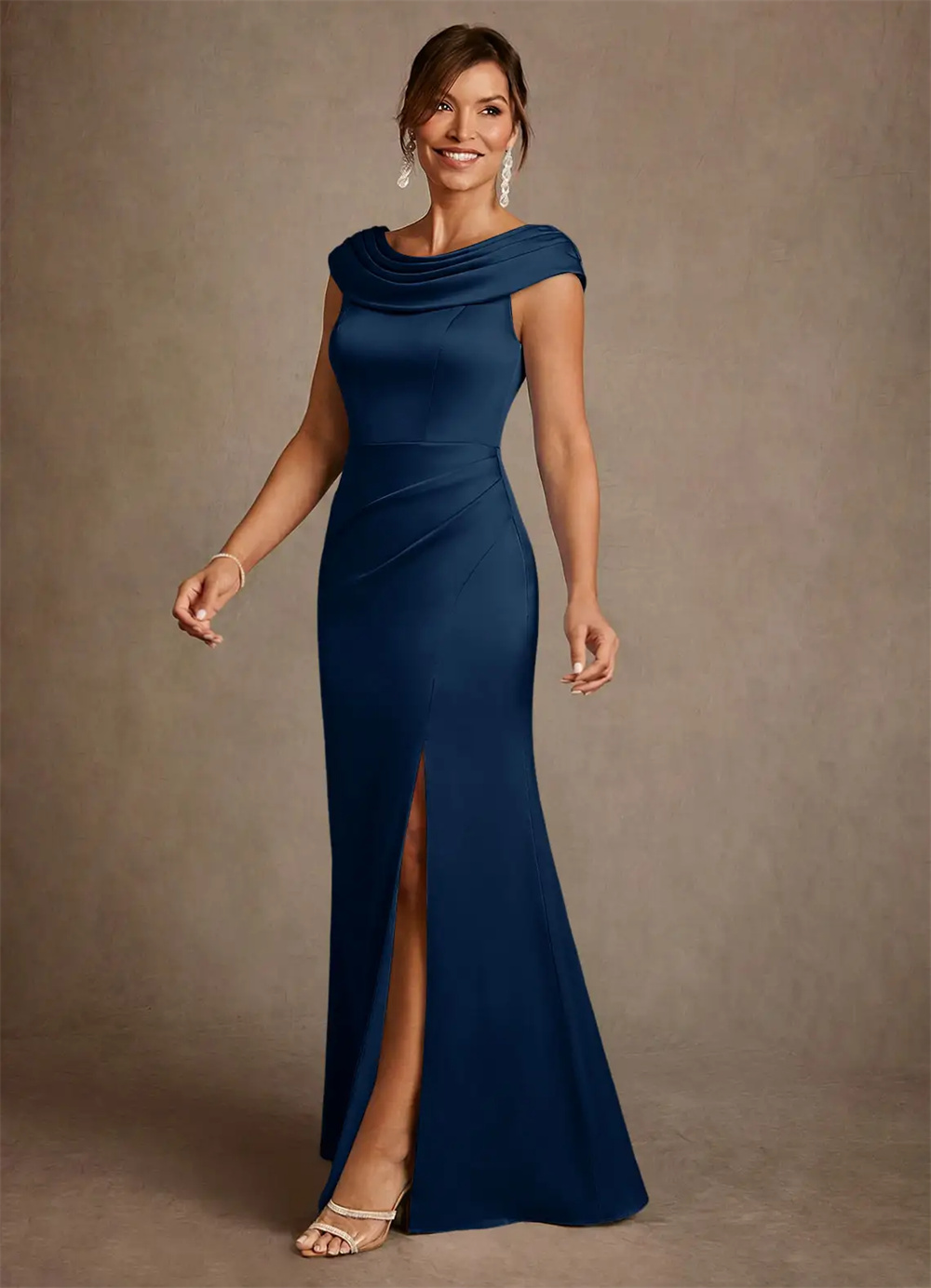 Robe de mère de la mariée élég - Elegant Satin Evening Gown Split avis et prix