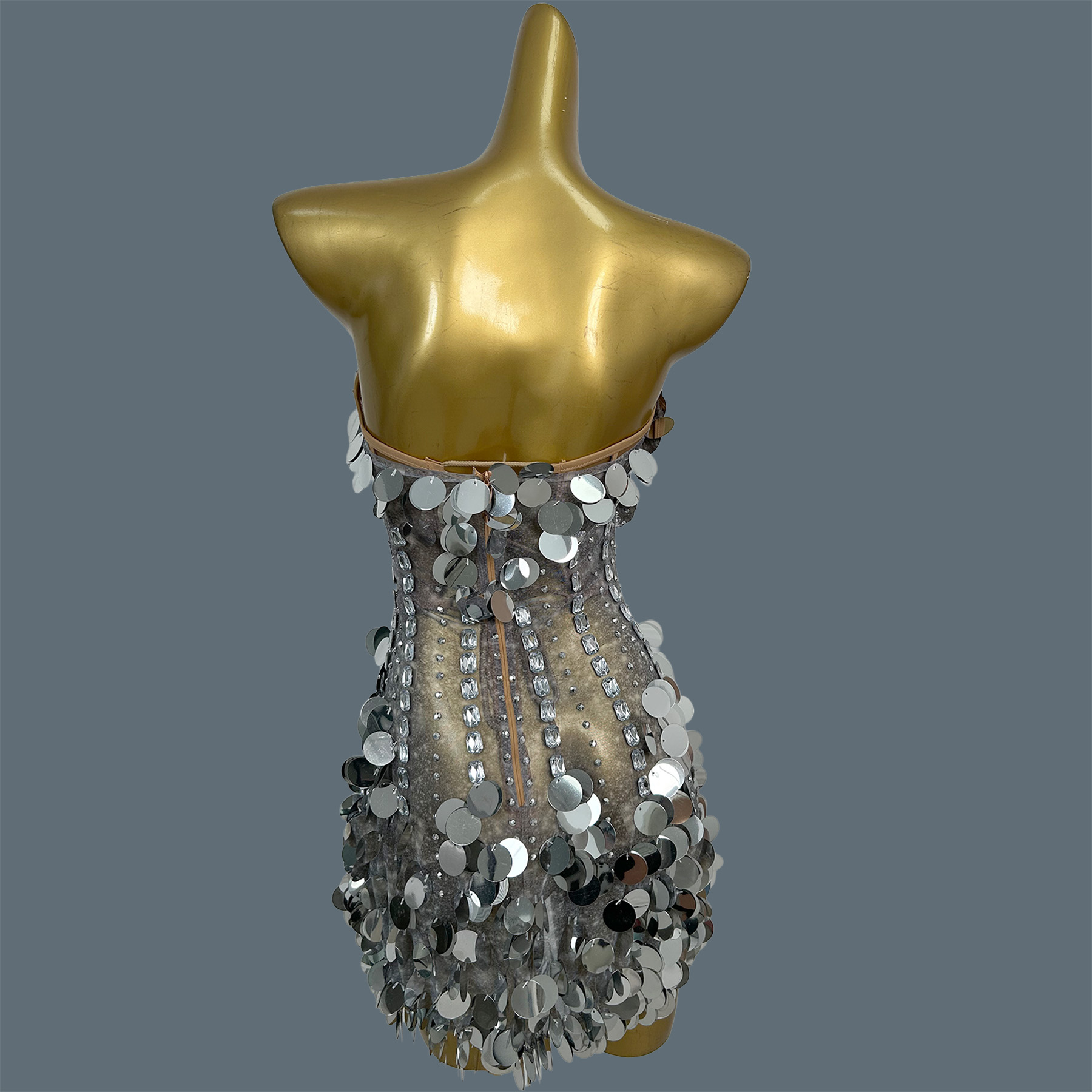 Robe mini sans bretelles pour  - Sparkly Rhinestone Club Party Dress avis et prix