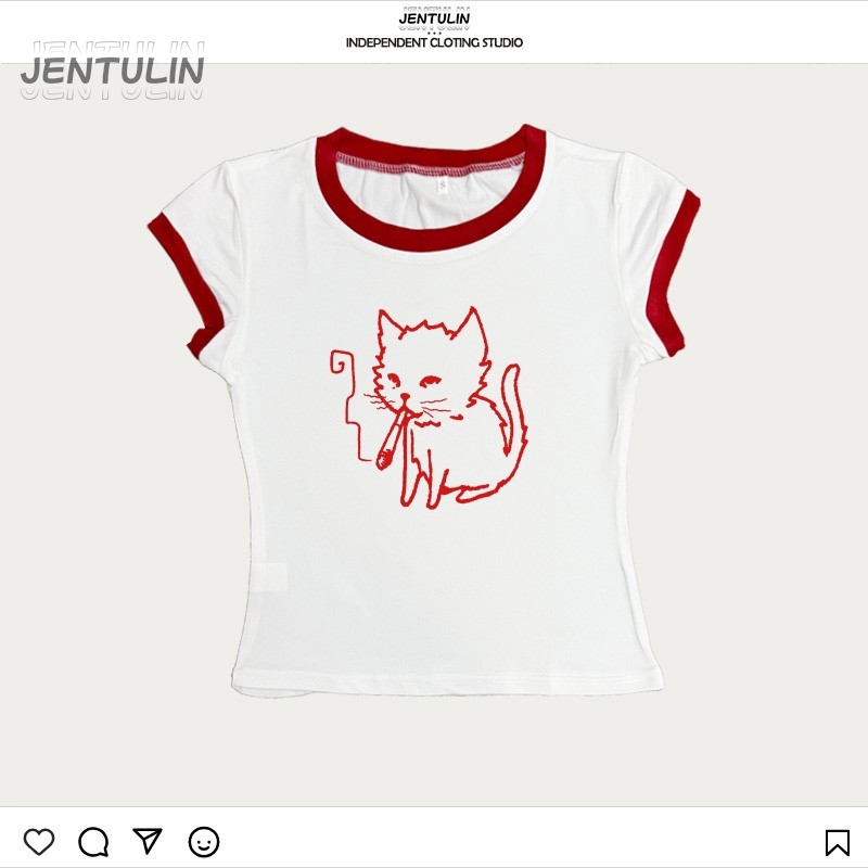 Crop top style coréen Y2k anné - Y2K Graphic Baby Tee Crop avis et prix