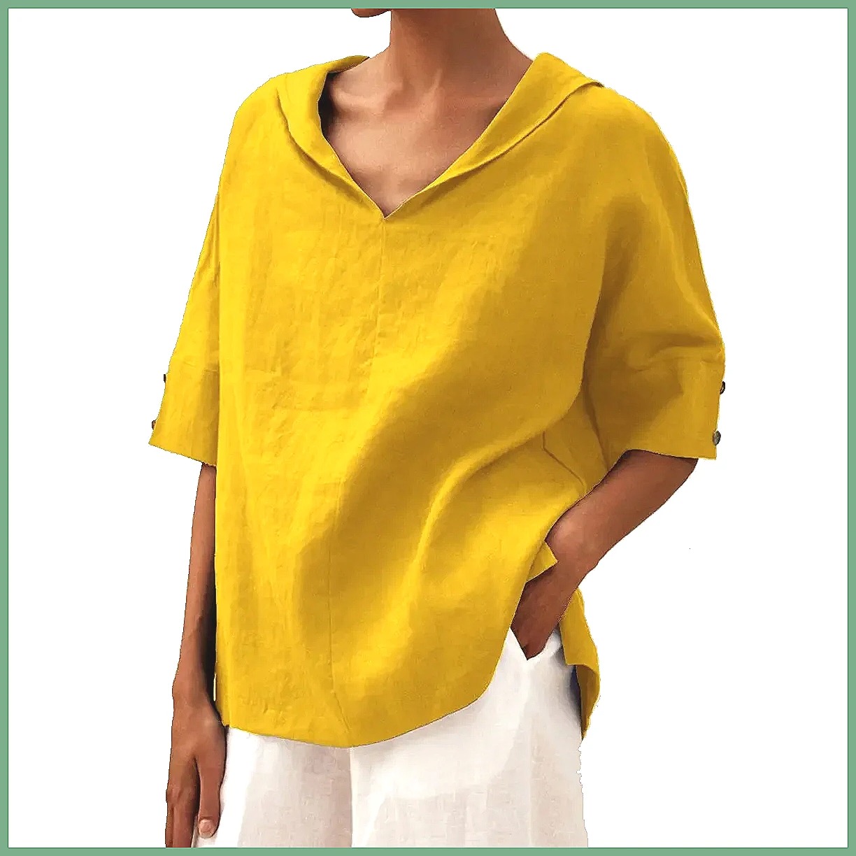 Chemisier ample en coton et li - Blouses avis et prix