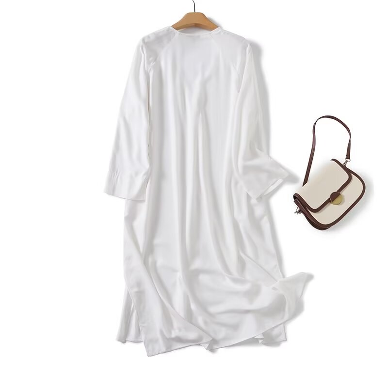 Robe mi-longue en lin rétro ma - Casual Loose Linen Shirt Dress avis et prix