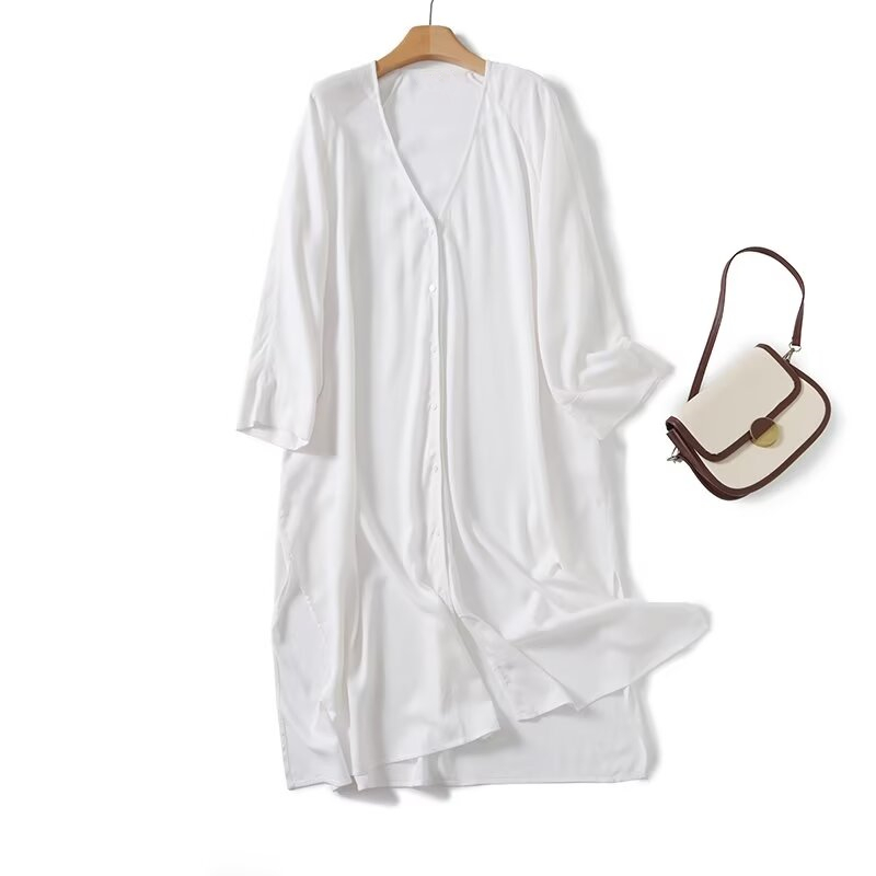 Robe mi-longue en lin rétro ma - Casual Loose Linen Shirt Dress avis et prix