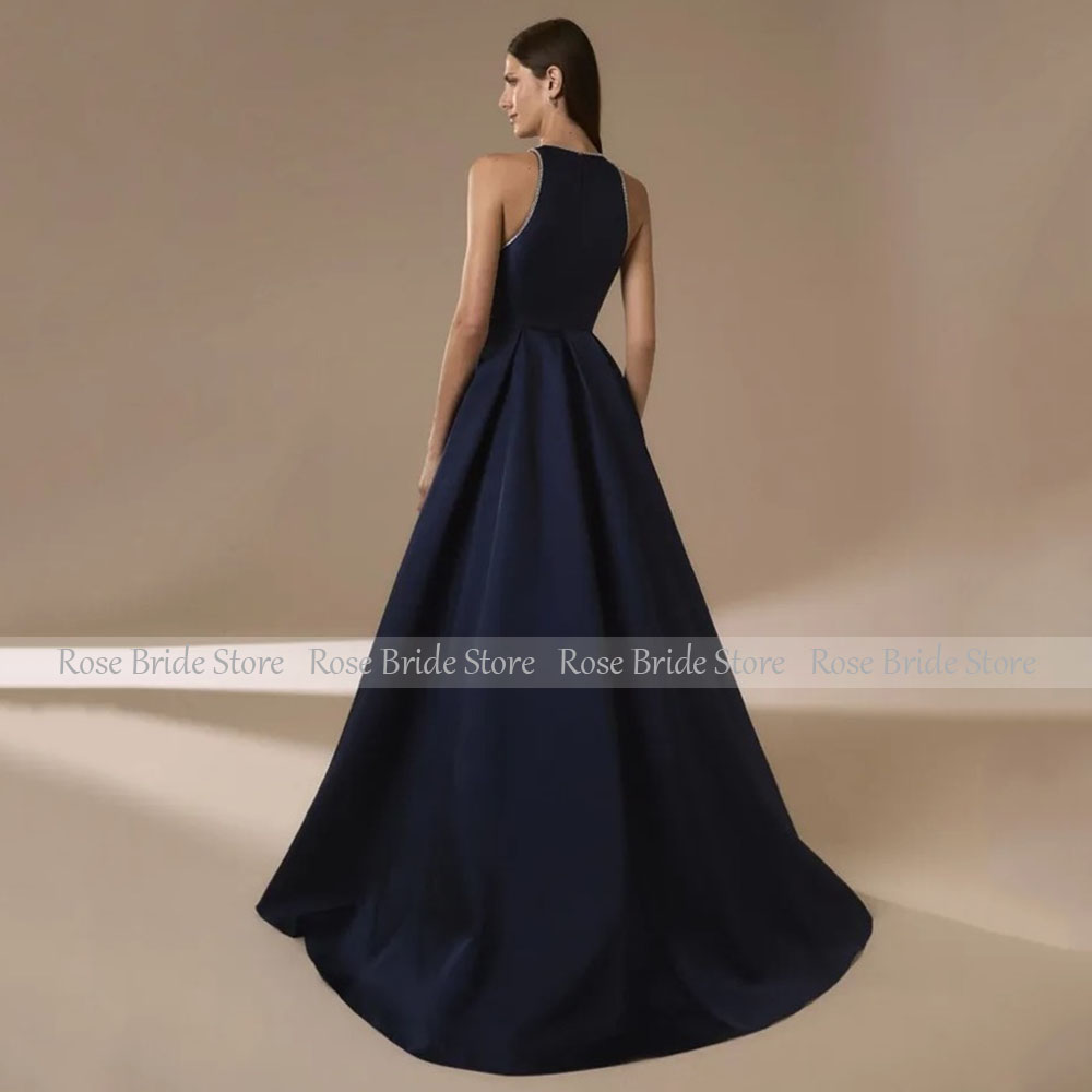 Robe de soirée en Satin bleu m - Elegant Satin Evening Gown Split avis et prix