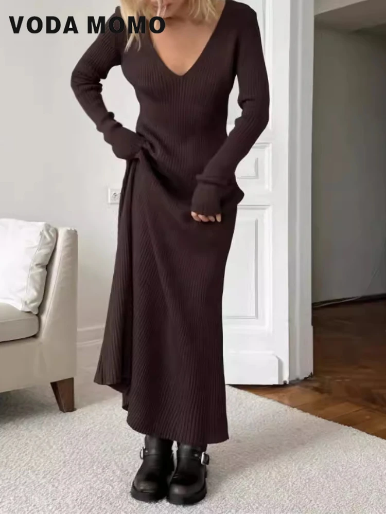 Manches longues polyvalent mou - Bodycon Long Sleeve Ribbed Dress avis et prix